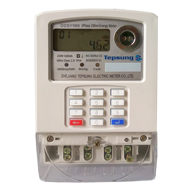 Single Phase Two Wire Sts Keypad Prepaid Energy Meter Prepayment Energy Meter