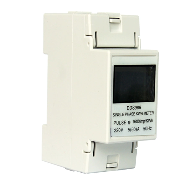 2 Pole Dds986 Grey Color Single Phase DIN Rail Digital Electronic Meter with Small Size