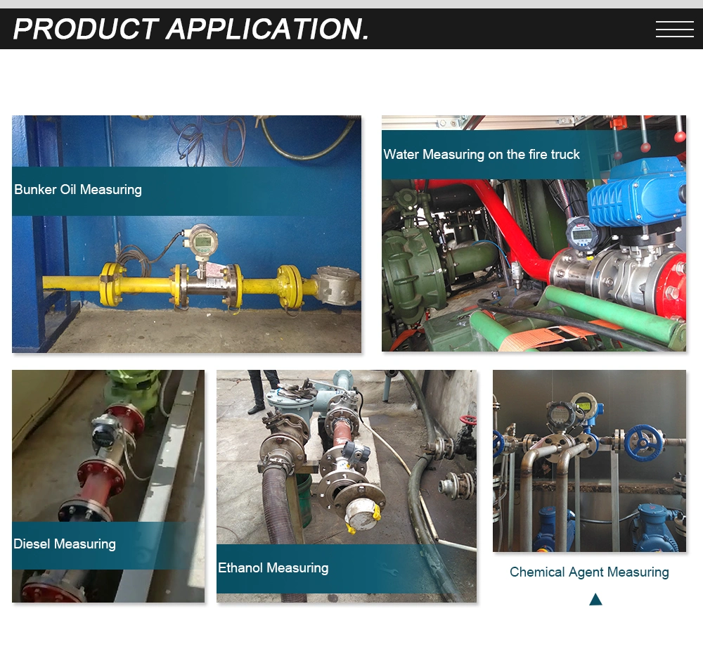 ANSI Flange Connection Oil Flowmeter Liquid Turbine Flow Meter for Diesel