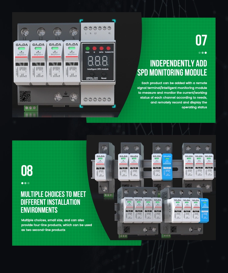 Gada Large Discharge Energy Voltage Power Lightning Surge Protectors